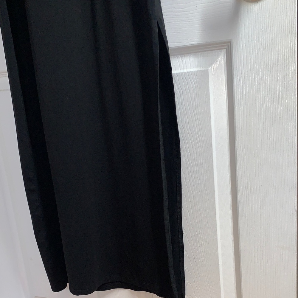 Quince Tencel Jersey Black Sleeveless Maxi Dress with side slit - Picture 6 of 9